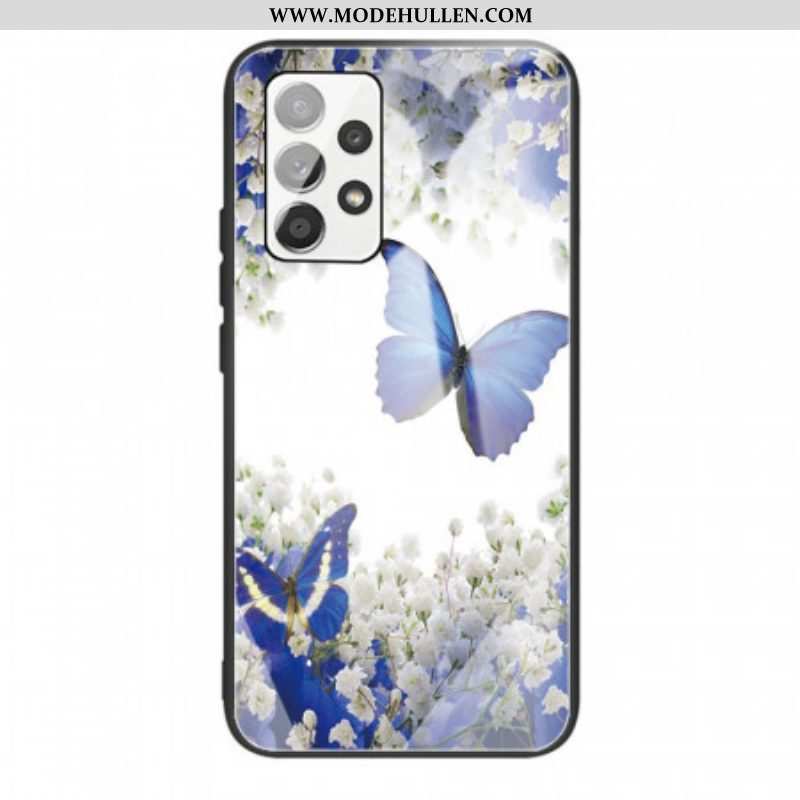Handyhülle Für Samsung Galaxy A53 5G Gehärtetes Glas Im Schmetterlings-design