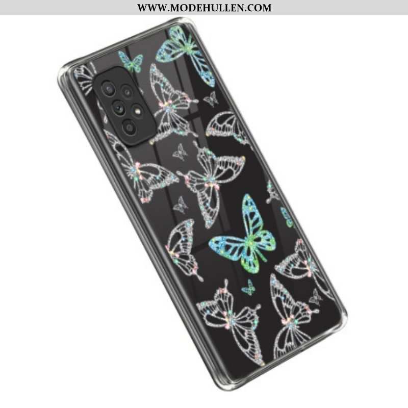 Handyhülle Für Samsung Galaxy A53 5G Nahtlose Bunte Schmetterlinge