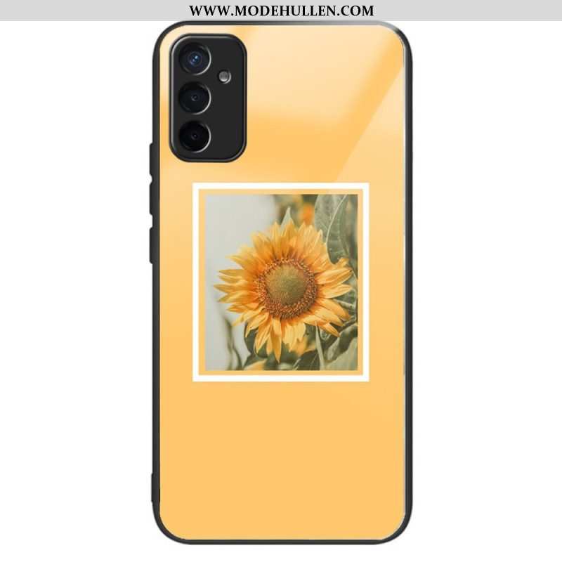 Handyhülle Für Samsung Galaxy M13 Variante „sonnenblumen“ Aus Gehärtetem Glas