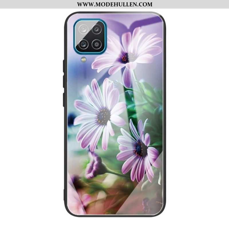 Handyhülle Für Samsung Galaxy M32 Blumen Aus Gehärtetem Glas