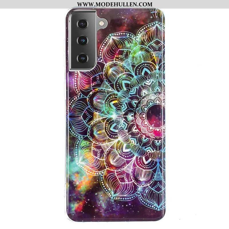 Handyhülle Für Samsung Galaxy S21 5G Fluoreszierende Blumenserie