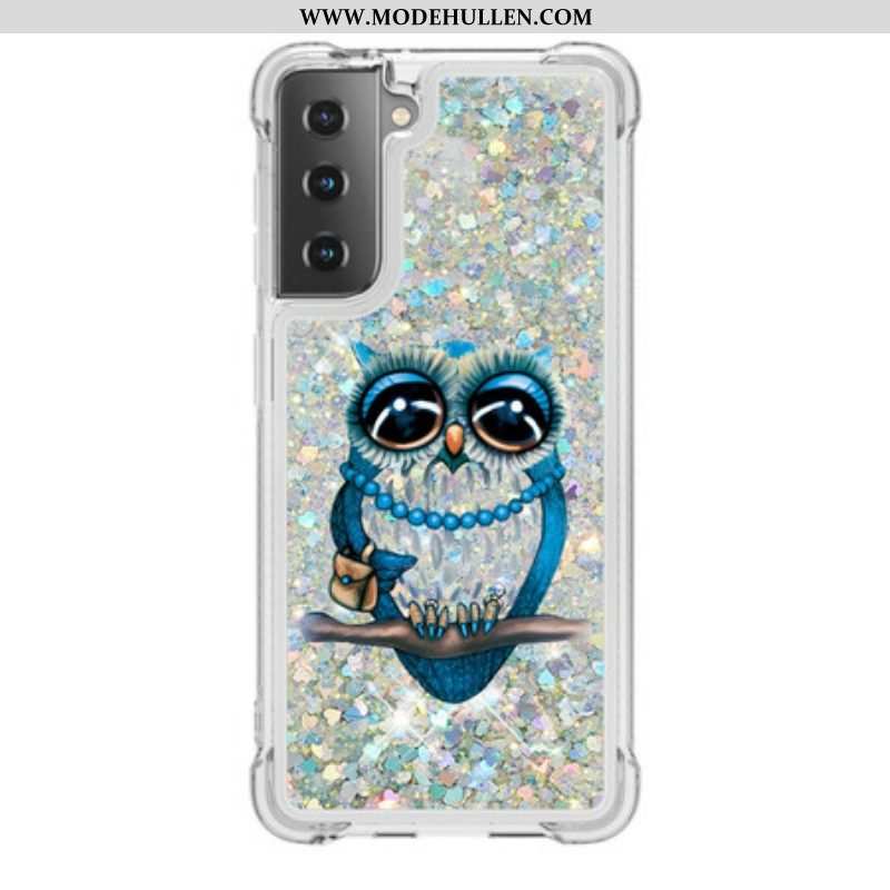 Handyhülle Für Samsung Galaxy S21 5G Miss Owl Pailletten