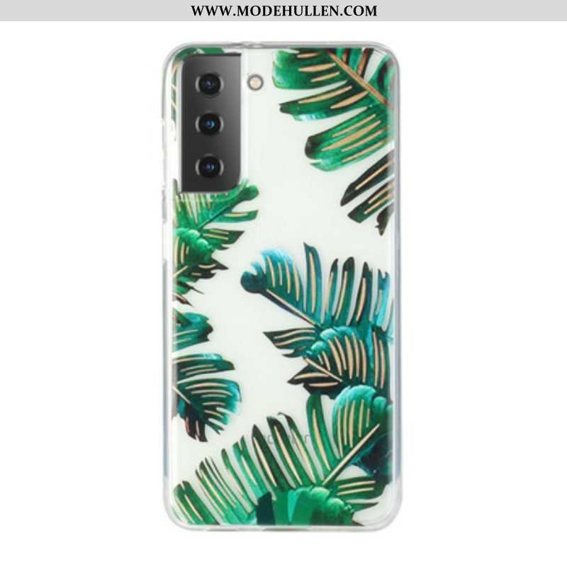 Handyhülle Für Samsung Galaxy S21 Plus 5G Nahtlose Grüne Blätter