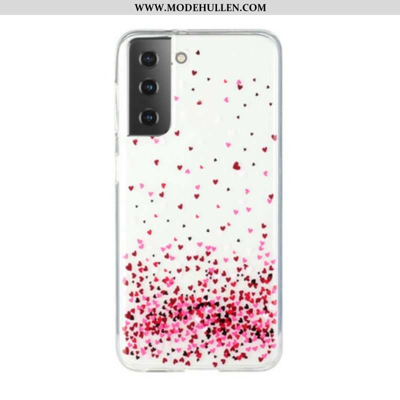 Handyhülle Für Samsung Galaxy S21 Plus 5G Nahtlose Mehrere Rote Herzen
