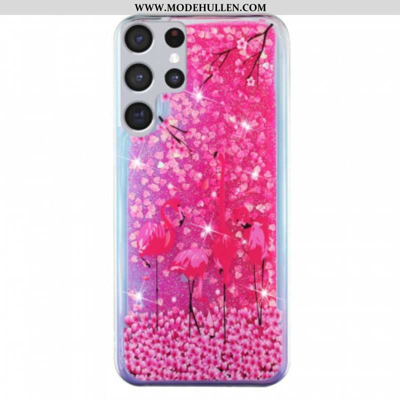 Handyhülle Für Samsung Galaxy S21 Ultra 5G Flamingo-pailletten