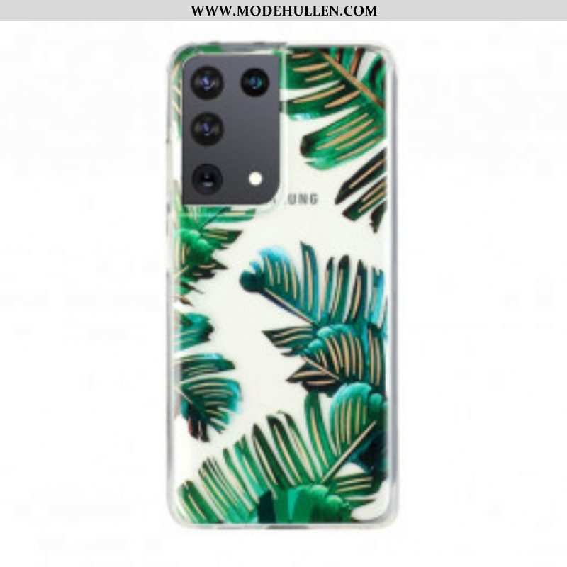 Handyhülle Für Samsung Galaxy S21 Ultra 5G Nahtlose Grüne Blätter
