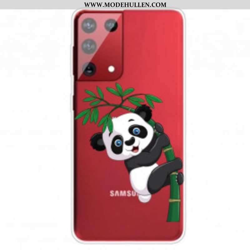 Handyhülle Für Samsung Galaxy S21 Ultra 5G Panda Auf Bambus