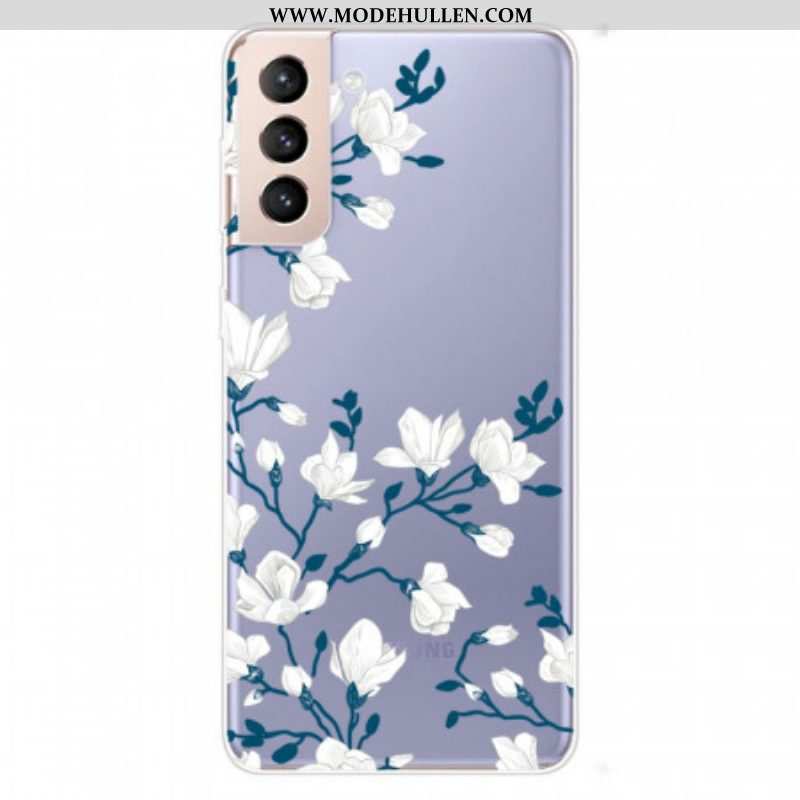 Handyhülle Für Samsung Galaxy S22 5G Nahtlose Weiße Blumen