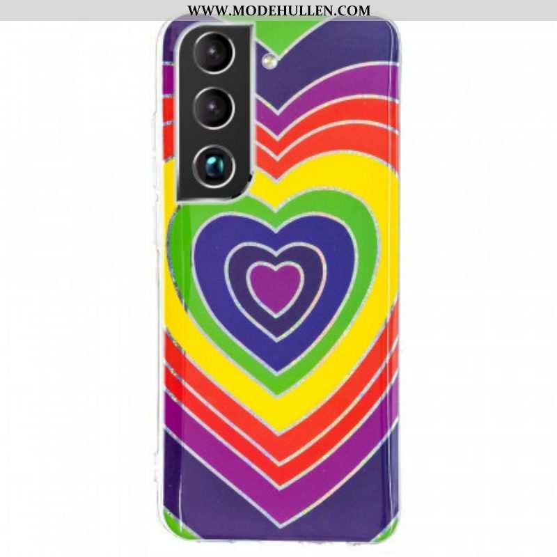 Handyhülle Für Samsung Galaxy S22 5G Psychedelisches Herz