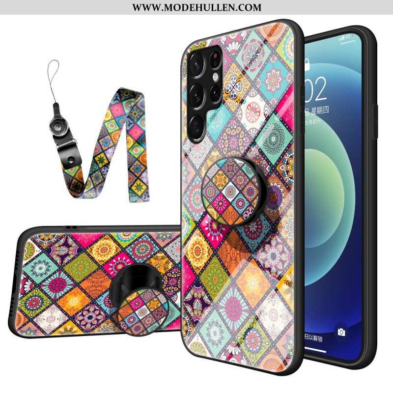 Handyhülle Für Samsung Galaxy S22 Ultra 5G Patchwork-magnethalter