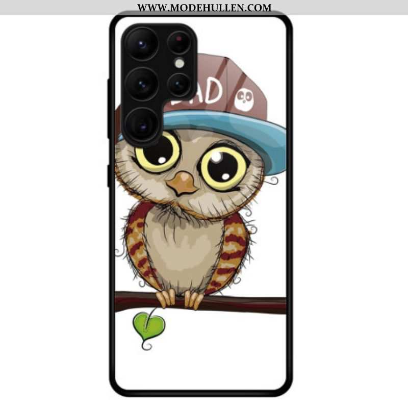 Handyhülle Für Samsung Galaxy S23 Ultra 5G Bad Owl Gehärtetes Glas