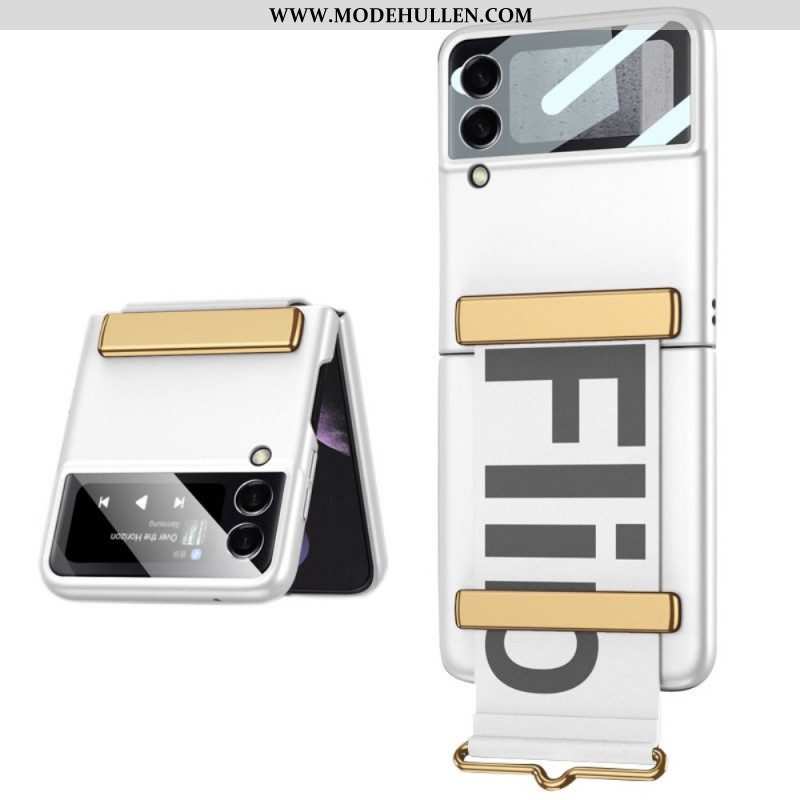 Handyhülle Für Samsung Galaxy Z Flip 3 5G Flip Case Gehärtetes Glas Und Armband Mit Den Buchstaben G
