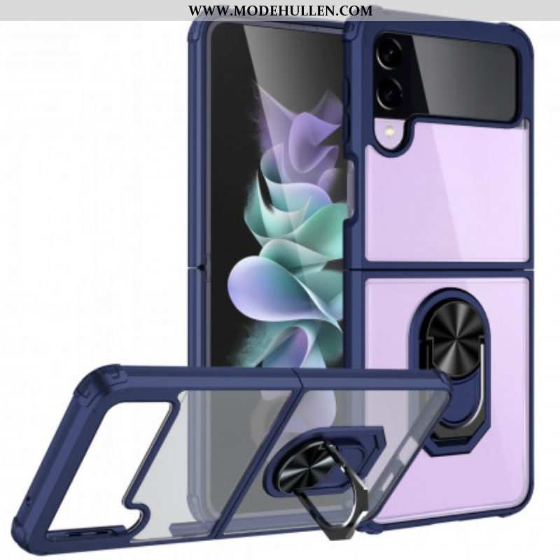 Handyhülle Für Samsung Galaxy Z Flip 3 5G Flip Case Transparenter Metallring