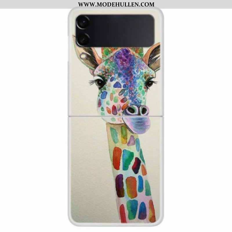 Handyhülle Für Samsung Galaxy Z Flip 4 Flip Case Bunte Giraffe