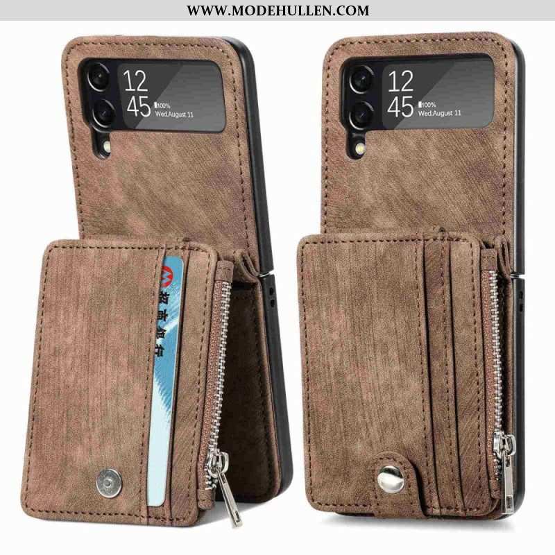 Handyhülle Für Samsung Galaxy Z Flip 4 Flip Case Kartenhalter / Geldbörse