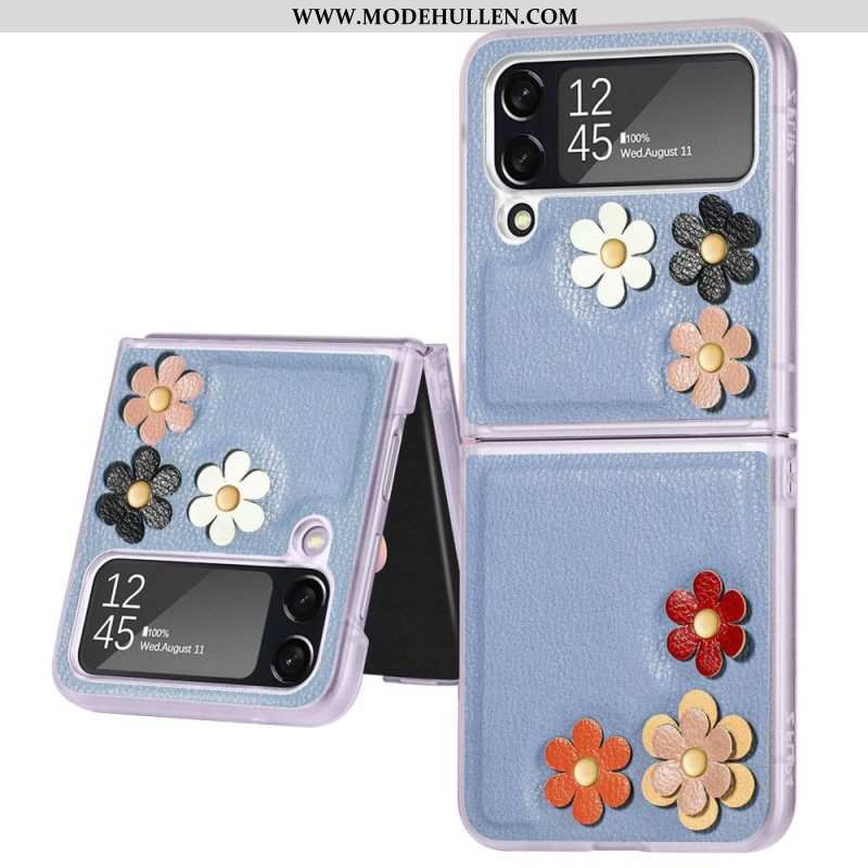 Handyhülle Für Samsung Galaxy Z Flip 4 Flip Case Kunstlederblumen