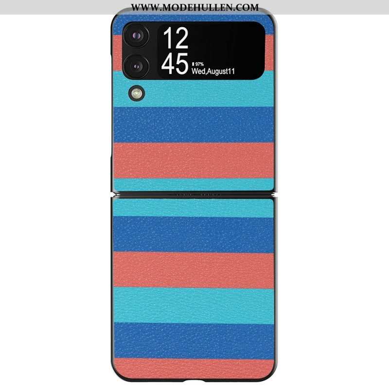 Handyhülle Für Samsung Galaxy Z Flip 4 Flip Case Kunstlederlinien