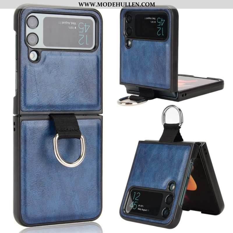 Handyhülle Für Samsung Galaxy Z Flip 4 Flip Case Lederstil Mit Ring