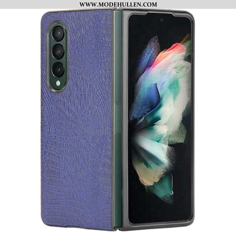 Handyhülle Für Samsung Galaxy Z Fold 3 5G Kunstleder Aus Krokodillederimitat