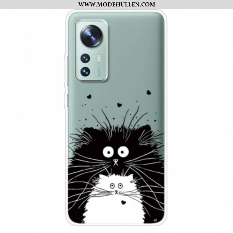 Handyhülle Für Xiaomi 12 Pro Schwarze Und Weiße Katzen Aus Silikon