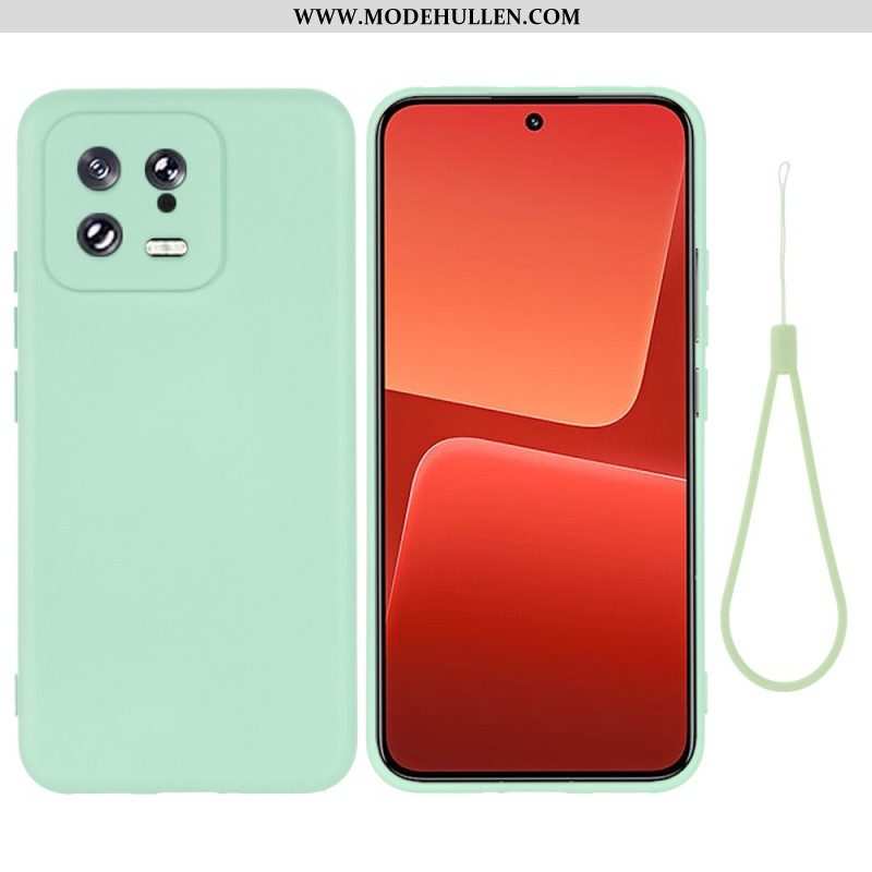Handyhülle Für Xiaomi 13 Flüssigsilikon Mit Lanyard