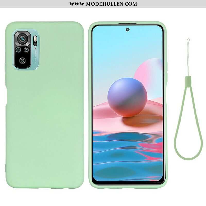 Handyhülle Für Xiaomi Redmi Note 10 / 10S Flüssiges Silikon Mit Lanyard