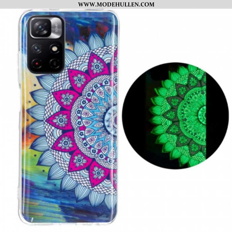 Handyhülle Für Xiaomi Redmi Note 11 Pro Plus 5G Fluoreszierendes Buntes Mandala