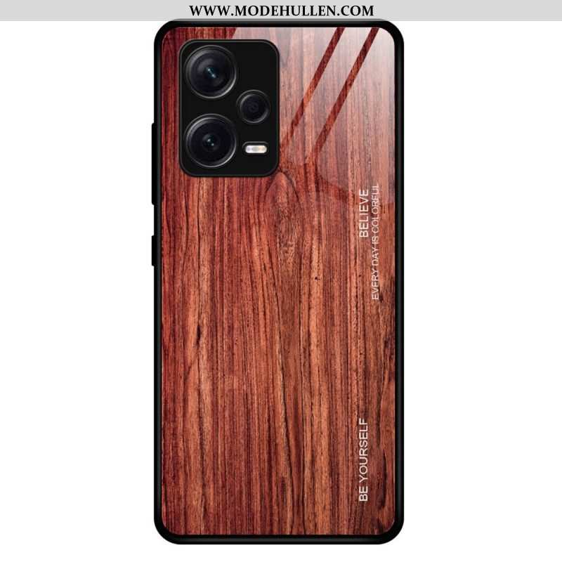 Handyhülle Für Xiaomi Redmi Note 12 Pro Plus Holzdesign Aus Gehärtetem Glas