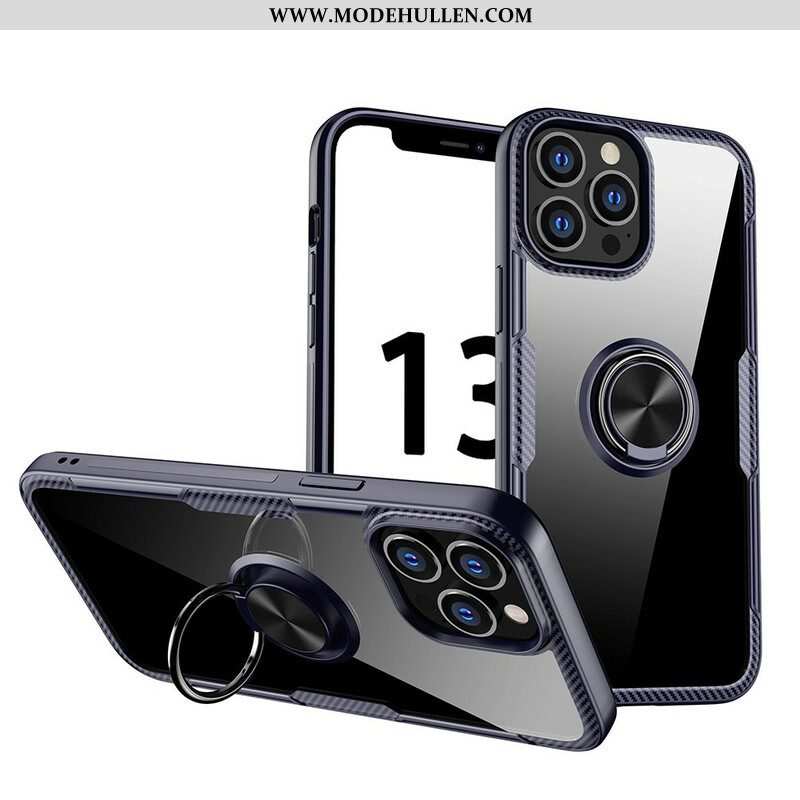 Handyhülle Für iPhone 13 Pro Max Kohlefaser-metallring