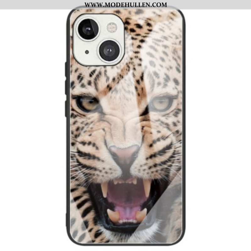 Handyhülle Für iPhone 14 Gehärtetes Leopardenglas