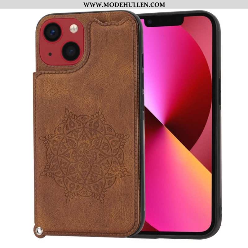 Handyhülle Für iPhone 14 Mit Kordel Kartenhalter Mit Mandala-riemen