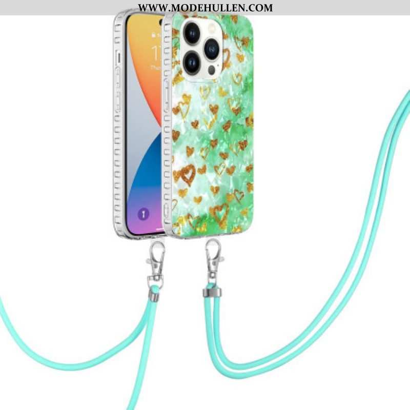 Handyhülle Für iPhone 14 Pro Mit Kordel Stilvoller Herz-kordelzug