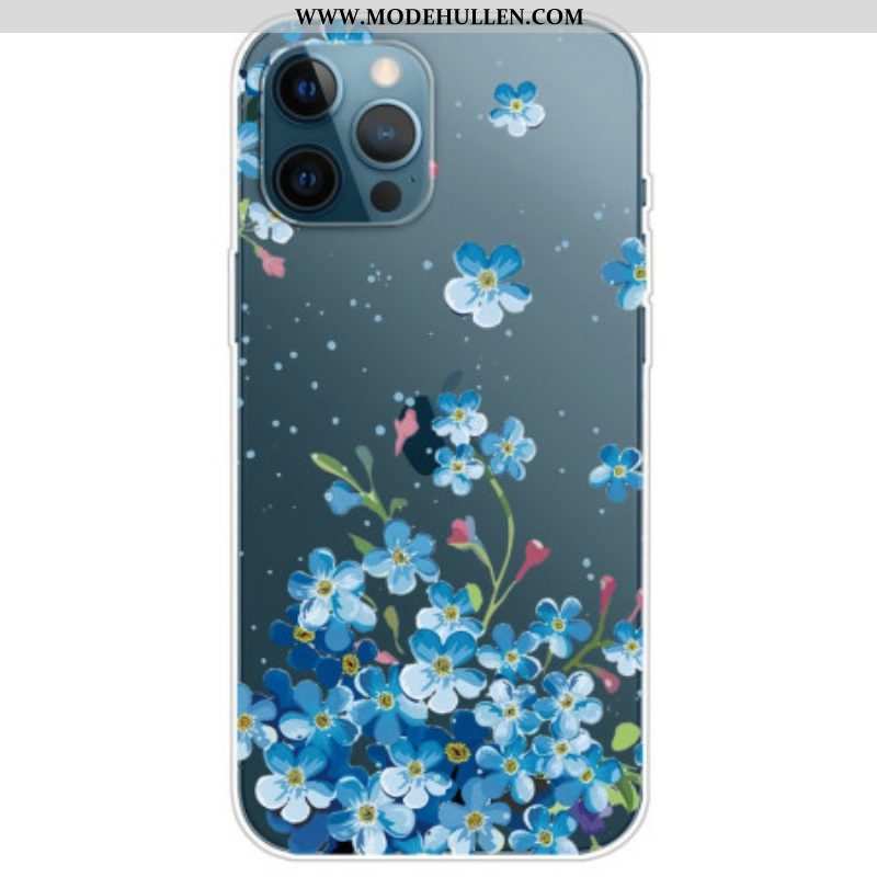 Handyhülle Für iPhone 14 Pro Nahtlose Blaue Blumen