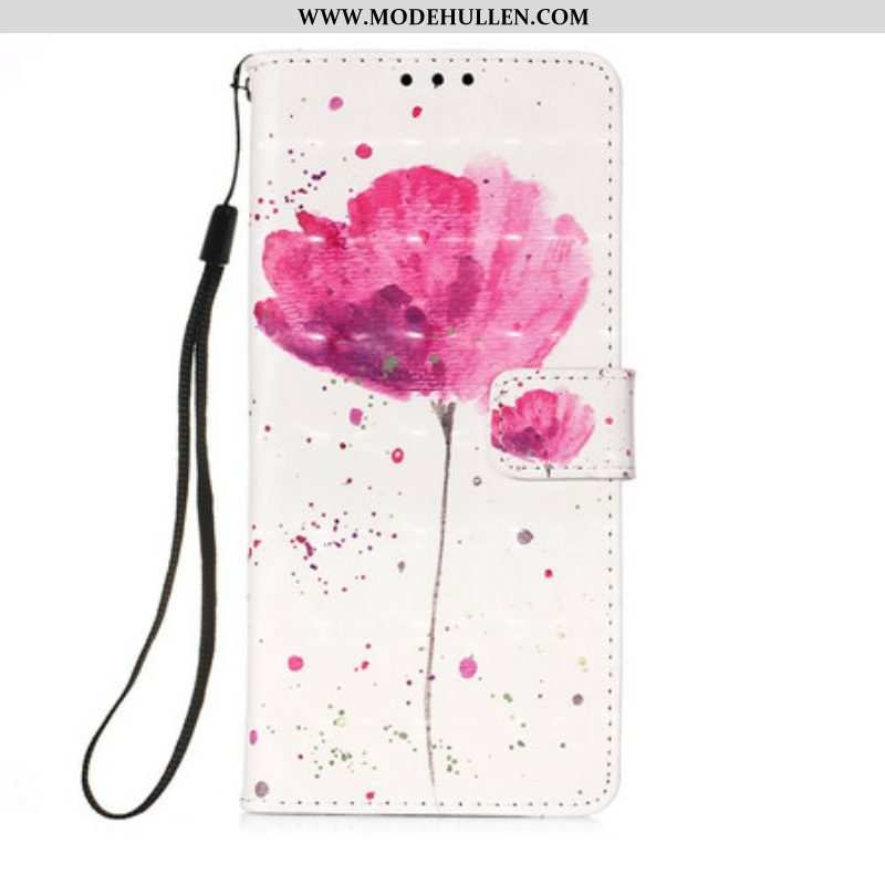 Handyhülle Lederhüllen Für iPhone 13 Mini Aquarellmohn