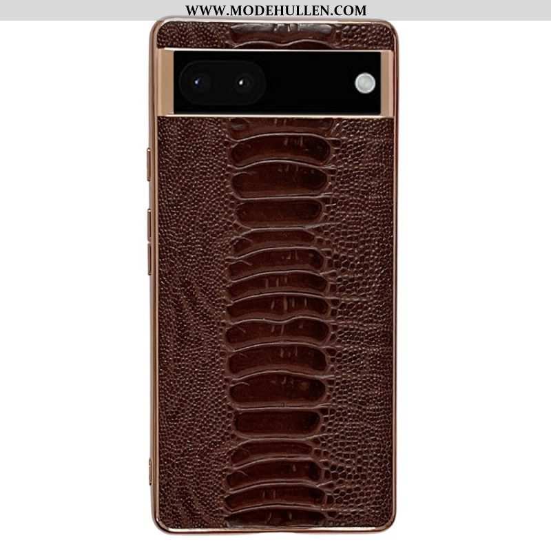 Hülle Für Google Pixel 7 Pro Straußenleder-stil Aus Echtem Leder