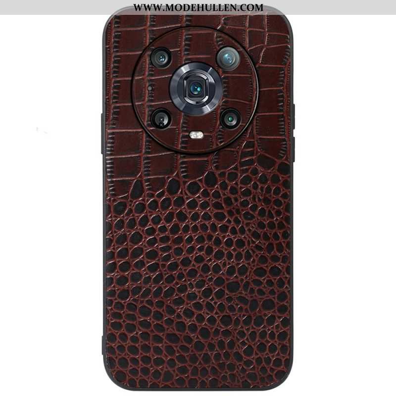 Hülle Für Honor Magic 4 Pro Echtes Leder Mit Krokodilstruktur