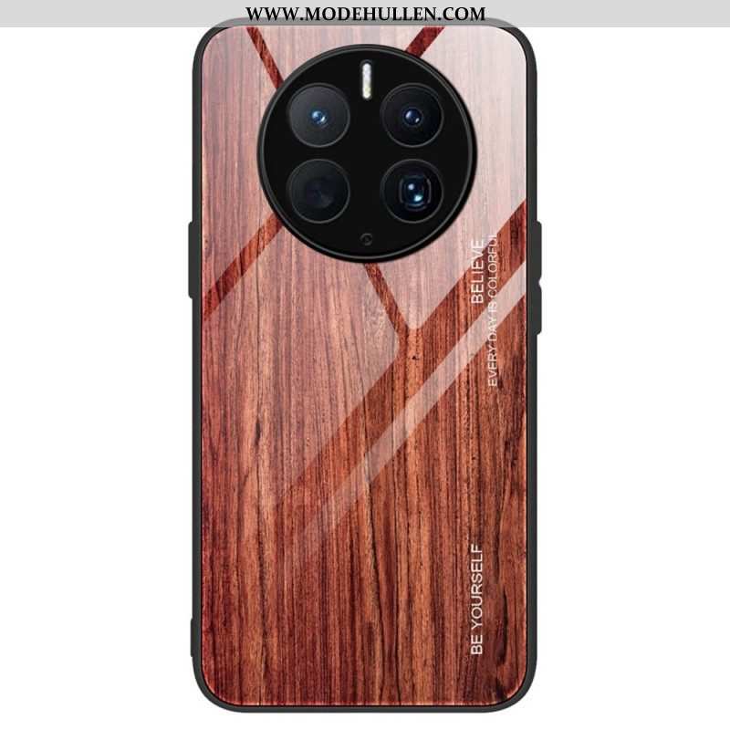 Hülle Für Huawei Mate 50 Pro Holzdesign Aus Gehärtetem Glas