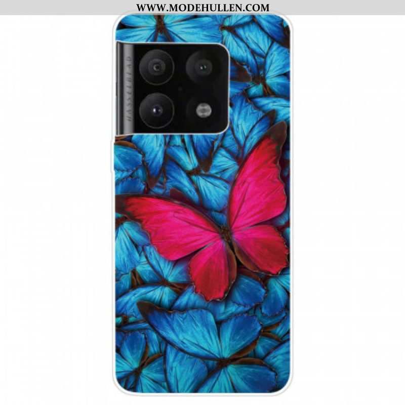 Hülle Für OnePlus 10 Pro 5G Fuchsiafarbener Schmetterlingsschlauch