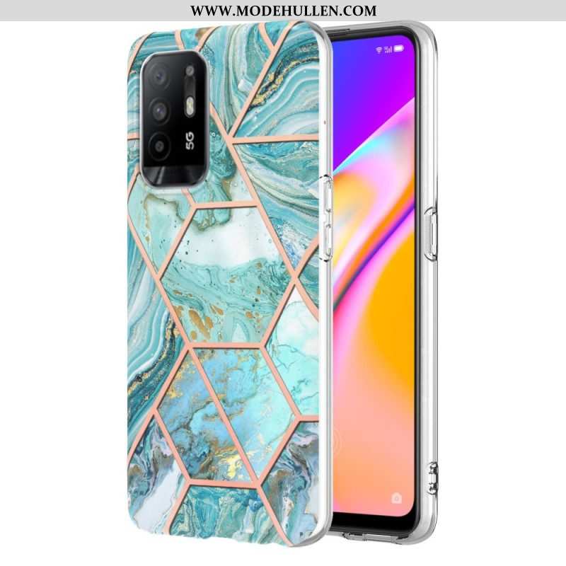 Hülle Für Oppo A94 5G Auffälliger Geometrischer Marmor