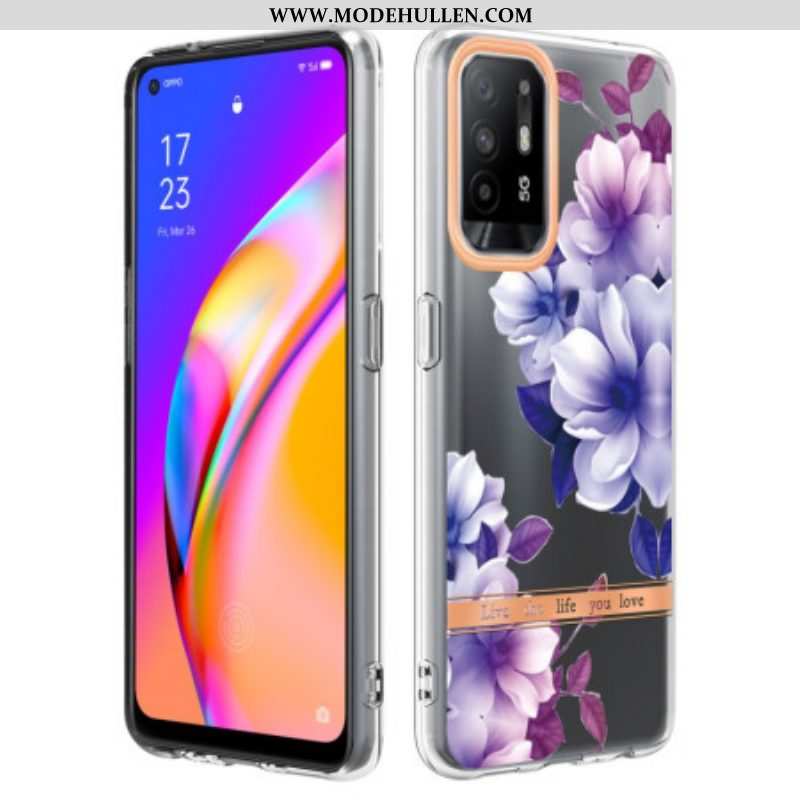 Hülle Für Oppo A94 5G Violette Blumen