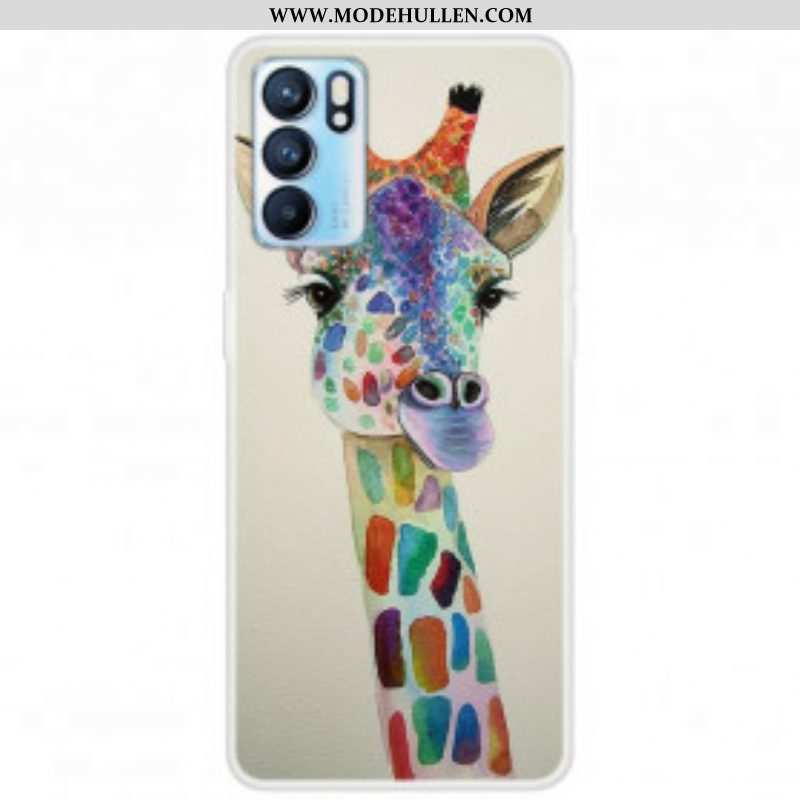 Hülle Für Oppo Reno 6 5G Bunte Giraffe