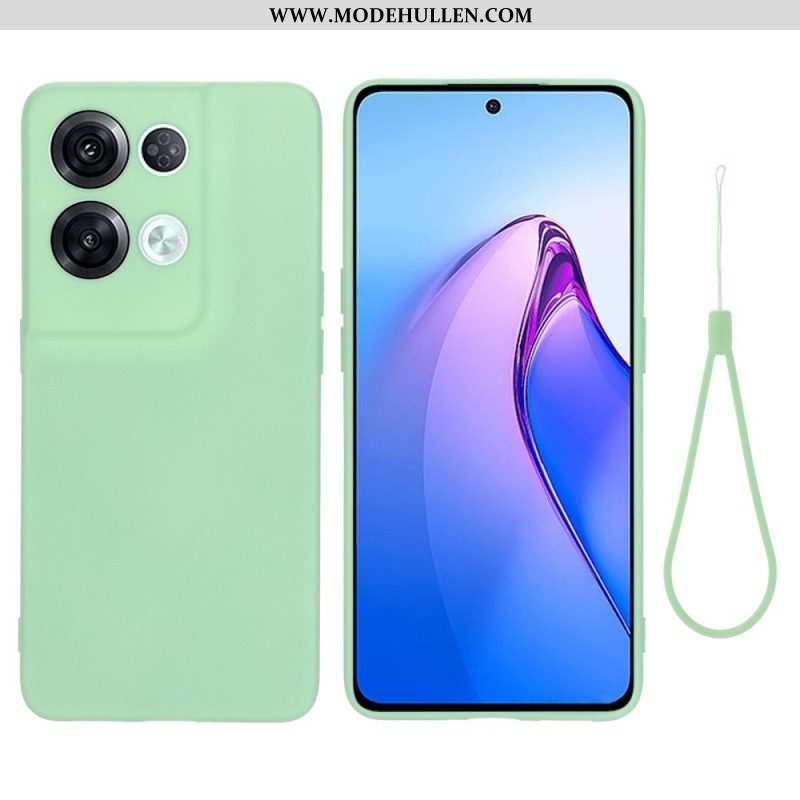 Hülle Für Oppo Reno 8 Pro Mit Kordel Riemchen Aus Flüssigem Silikon