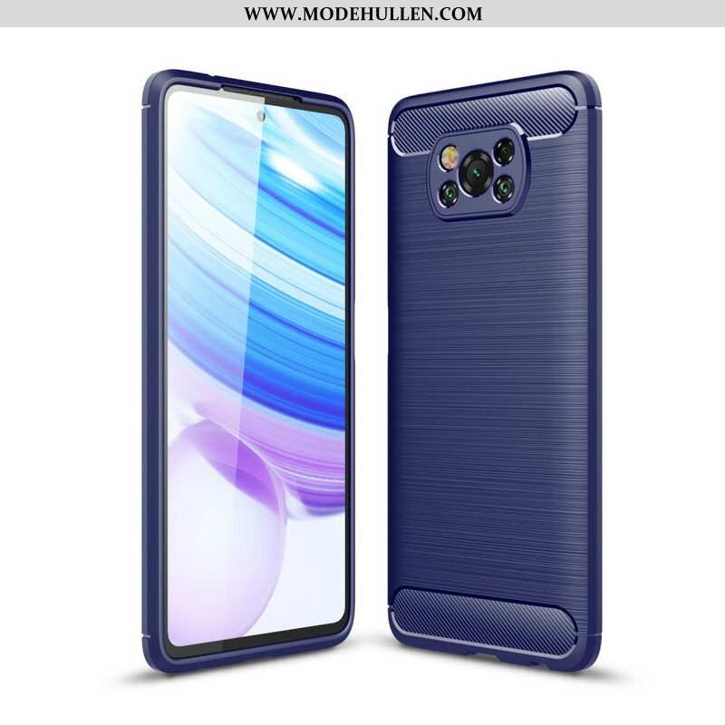 Hülle Für Poco X3 / X3 Pro / X3 NFC Gebürstete Kohlefaser
