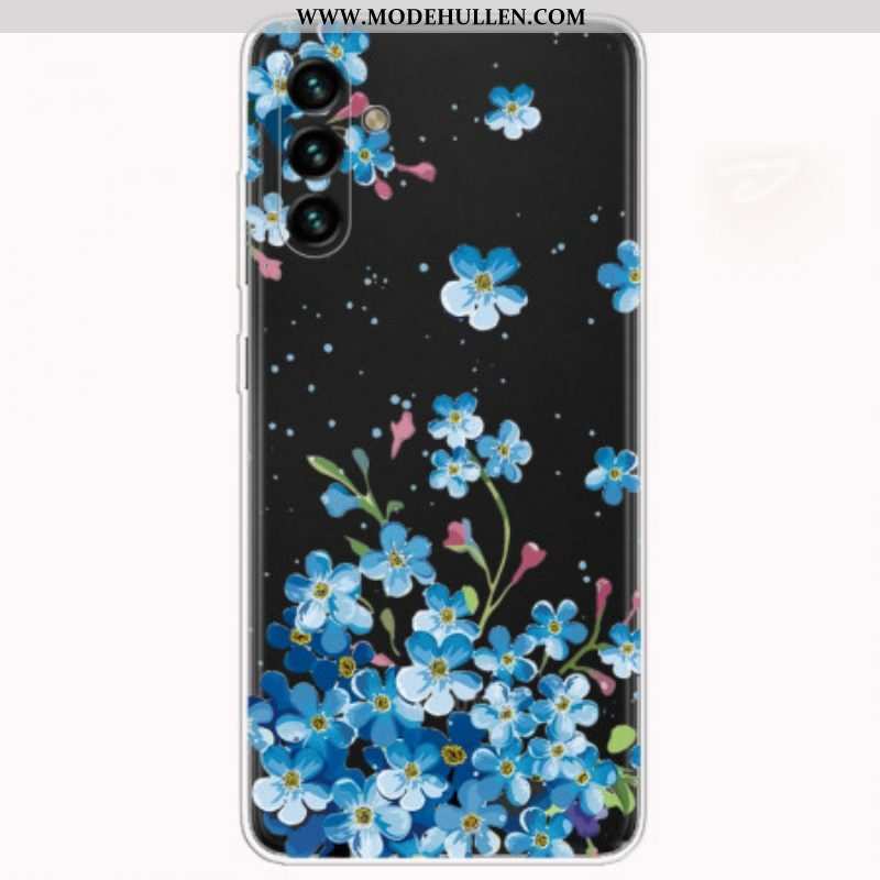 Hülle Für Samsung Galaxy A13 5G / A04s Blaue Blumen