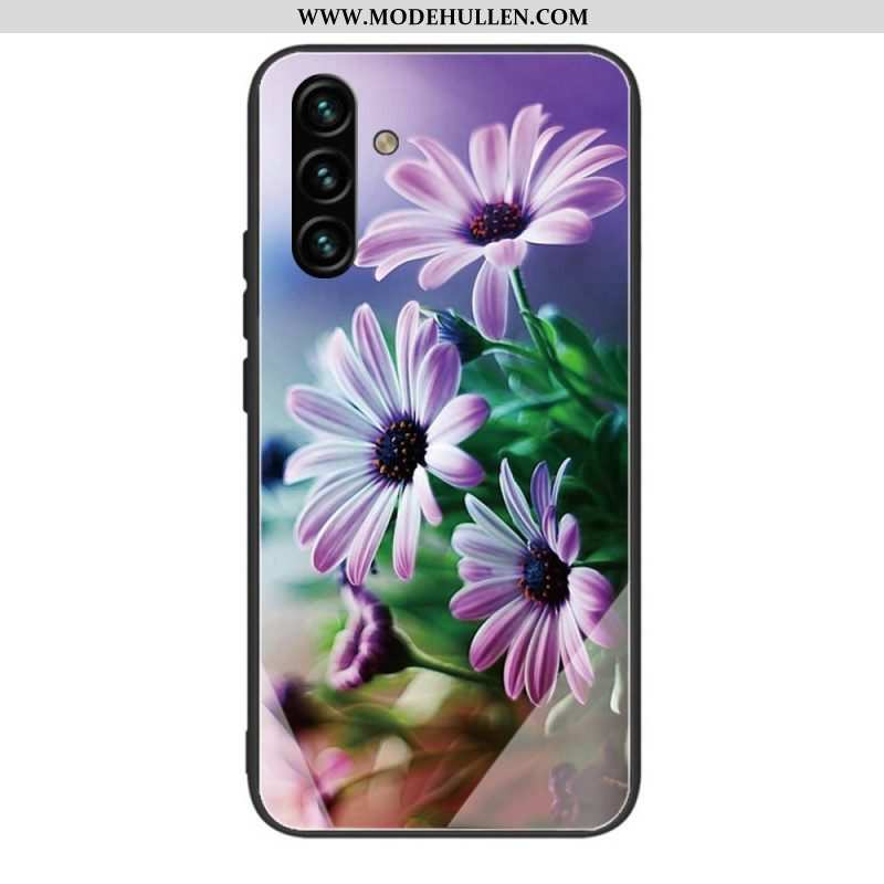 Hülle Für Samsung Galaxy A13 5G / A04s Blumen Aus Gehärtetem Glas