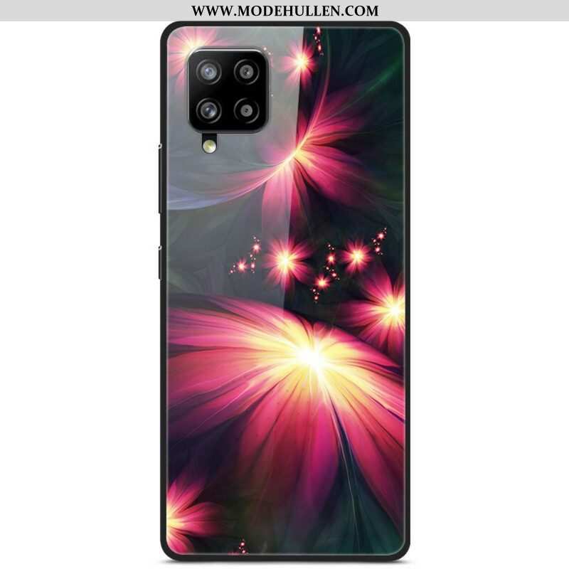 Hülle Für Samsung Galaxy A42 5G Fancy Flowers Gehärtetes Glas
