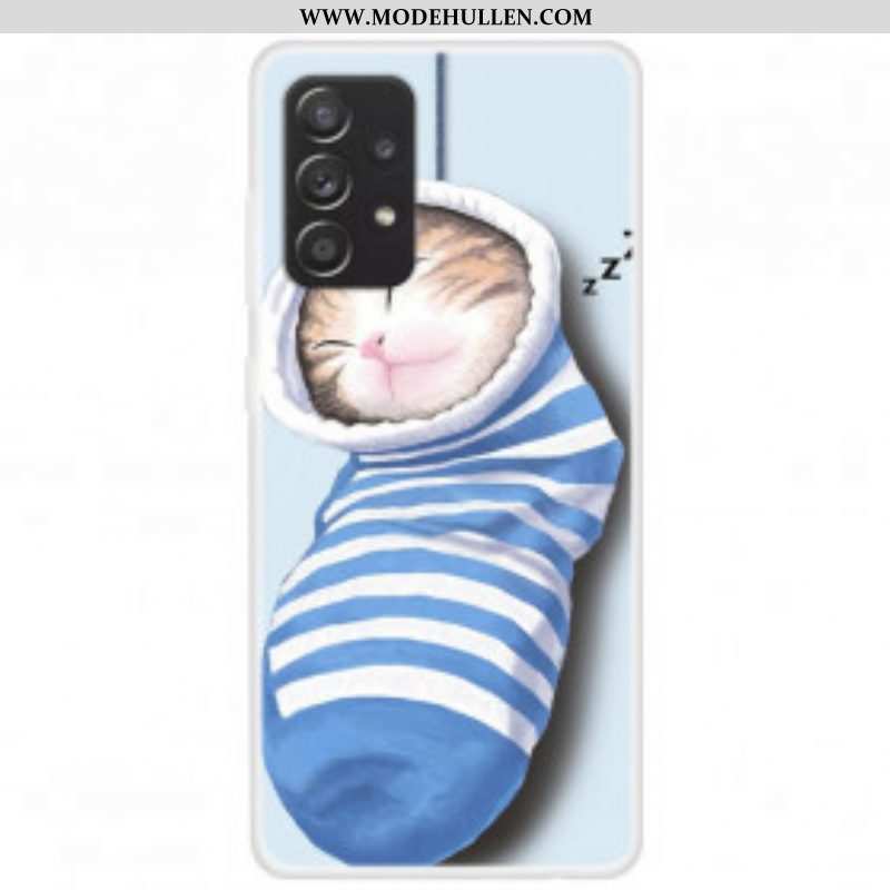 Hülle Für Samsung Galaxy A52 4G / A52 5G / A52s 5G Schlafendes Kätzchen