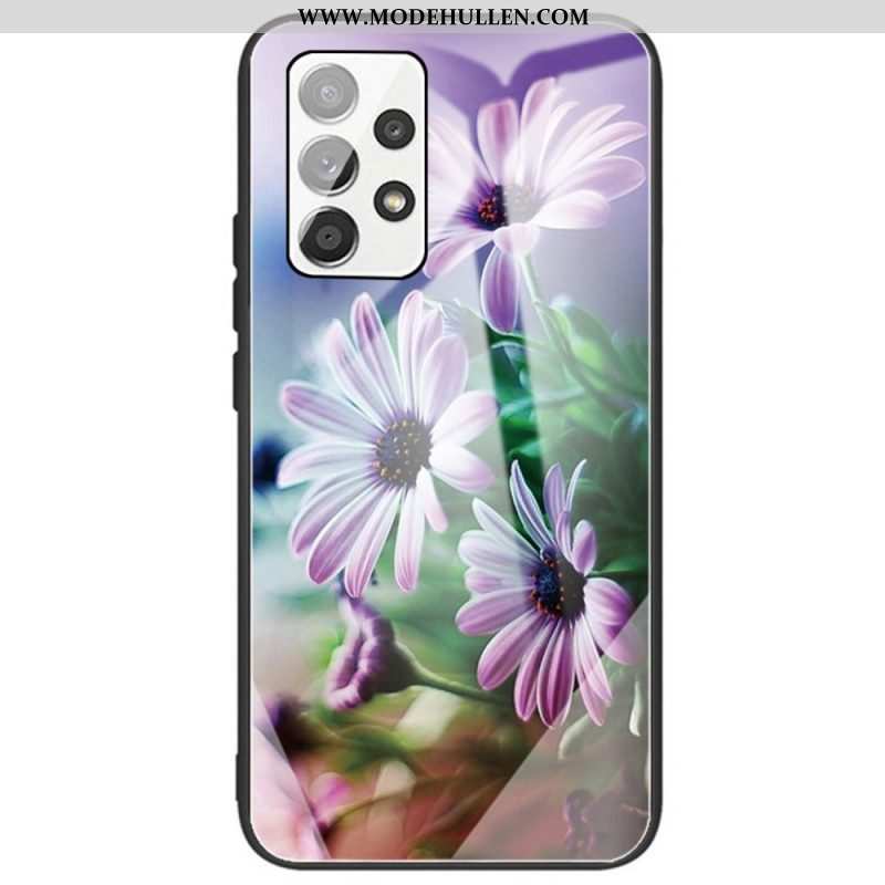 Hülle Für Samsung Galaxy A53 5G Blumen Aus Gehärtetem Glas