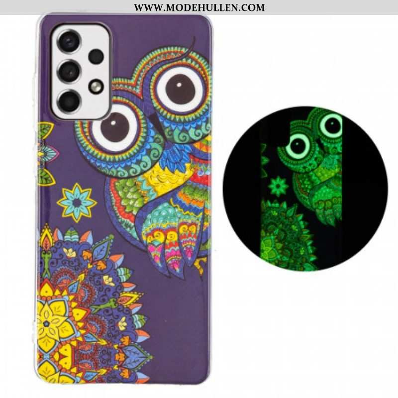 Hülle Für Samsung Galaxy A53 5G Fluoreszierendes Eulen-mandala