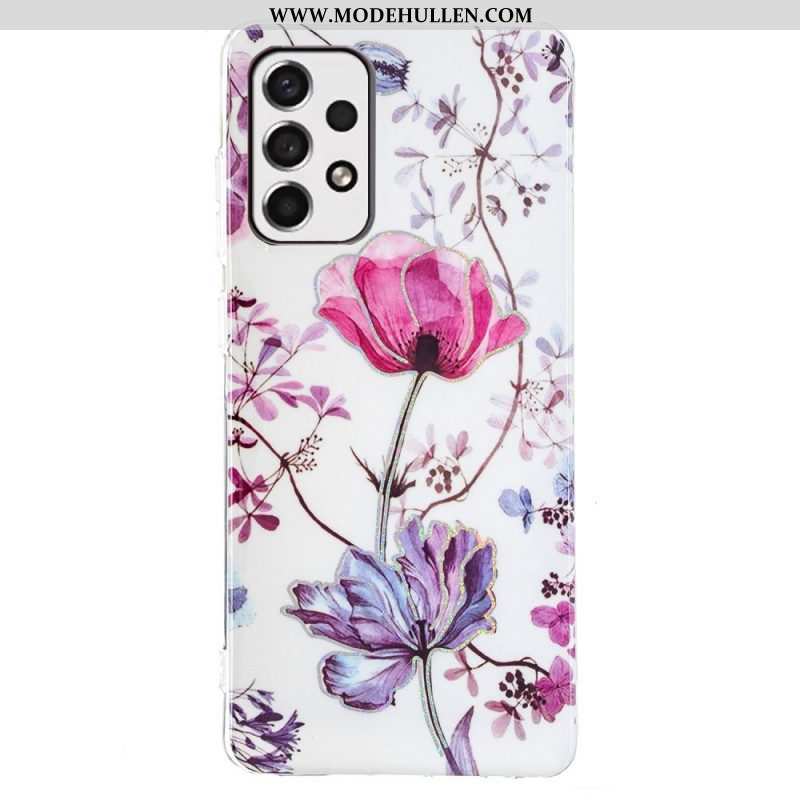 Hülle Für Samsung Galaxy A53 5G Marmorierte Blumen